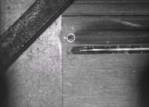 fixed magnification monocular microscope used on a n electron beam welding machine